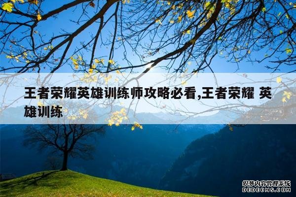 <b>王者荣耀英雄训练师攻略必看,王者荣耀 英雄训练</b>