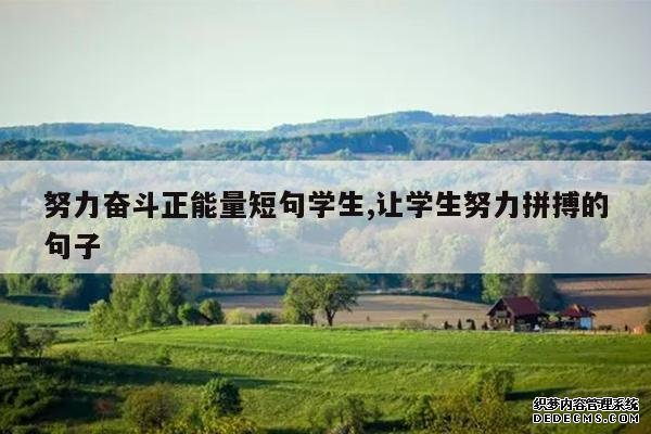 <b>努力奋斗正能量短句学生,让学生努力拼搏的句子</b>