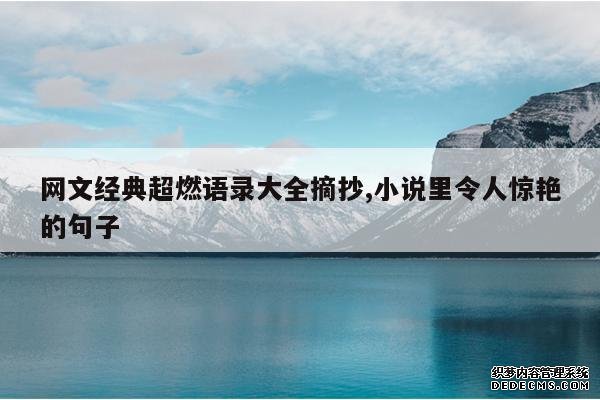 <b>网文经典超燃语录大全摘抄,小说里令人惊艳的句子</b>