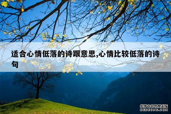 <b>适合心情低落的诗跟意思,心情比较低落的诗句</b>