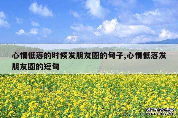 <b>心情低落的时候发朋友圈的句子,心情低落发朋友圈的短句</b>