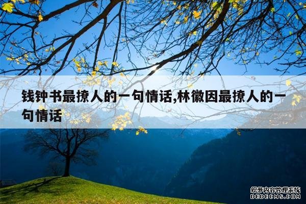 <b>钱钟书最撩人的一句情话,林徽因最撩人的一句情话</b>