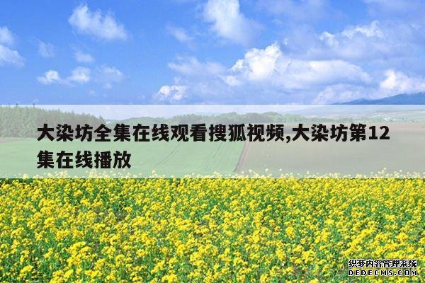 <b>大染坊全集在线观看搜狐视频,大染坊第12集在线播放</b>