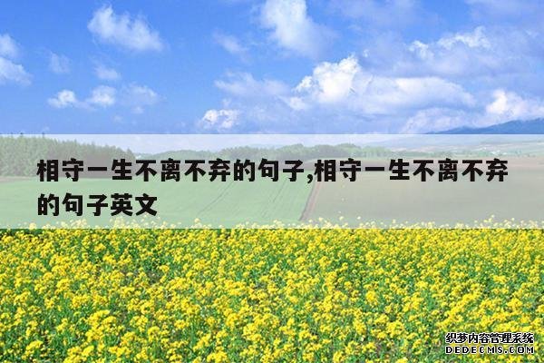 <b>相守一生不离不弃的句子,相守一生不离不弃的句子英文</b>